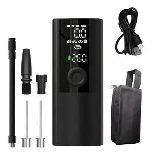 Portable Electric Air Pump, LCD screen display, Air Compressor for Car Motorcycle Bicycle Tire, Flashlight function, Essential Vehicle Air Pump Accessory Tool