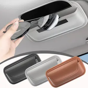 Car Eyeglass Case, Car Sun Visor Glasses Clip, Sunglasses Ticket Document Phone Storage Bag, Car Interior Eyewear Organizer Box