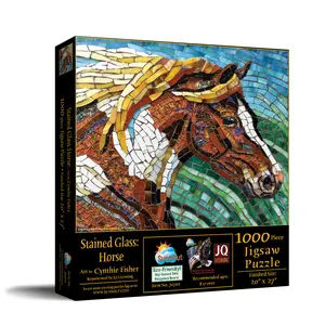 SunsOut Stained Glass Horse 1000 piece Jigsaw Puzzle for Adults 20" x 27" Animals