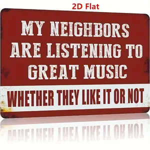 Vintage 2D Flat Funny Music Shop Sign Decor for Man Cave Garage Bar Patio Wall Office Indoor Outdoor Gifts for Men Husband Dad Including Mounting Tape Home Pub Decorations