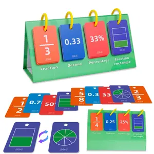 104 Piece Learning Desk Set, Fraction Decimal Percentage Combination Educational Cards, Math Learning Tools, Cognitive Development for Daily Study