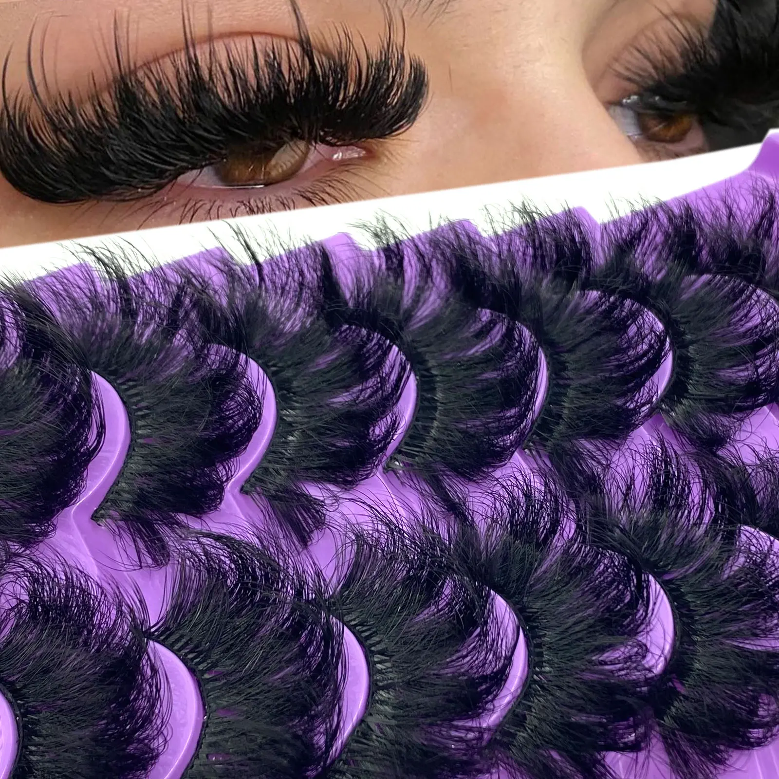 Thick Long Messy Lashes, New 7 Pairs 9D Thick 16-25mm Mink Eyelashes, Fluffy Dramatic Look, Volume False Eyelashes, Diy Dramatic Lashes, Cosmetic False Lashes, Reusable Extendable Makeup