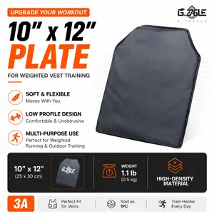 GT.eagle Fitness Weighted Plate10*12inche for Vest WorkoutStrength Training 3A Black Weight Plate