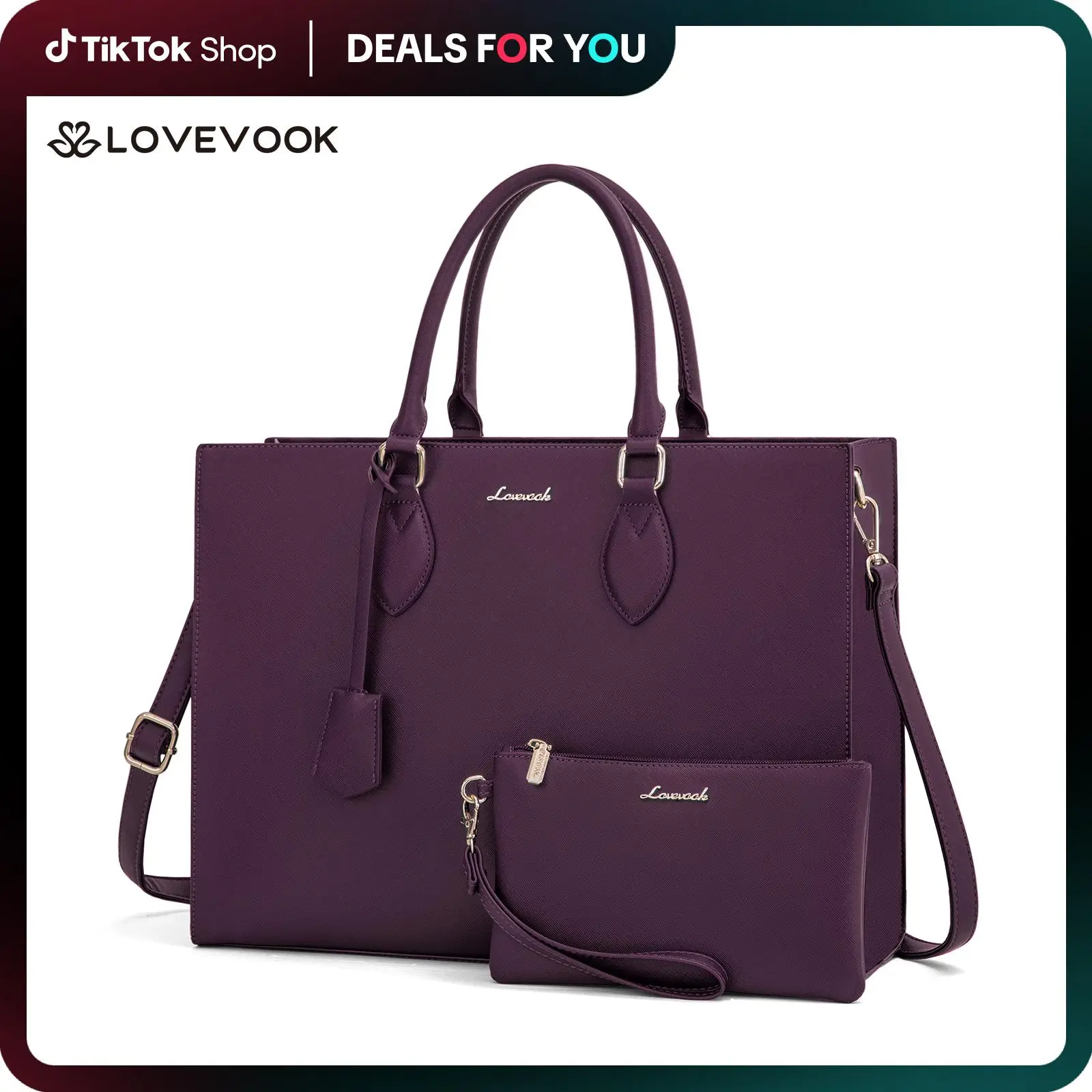 LOVEVOOK TikTokShopBacktoSchool Laptop Bag for Women 15.6 Inch Work Bags for Women Computer Bag Laptop Tote Bag Briefcase Business Office Bag