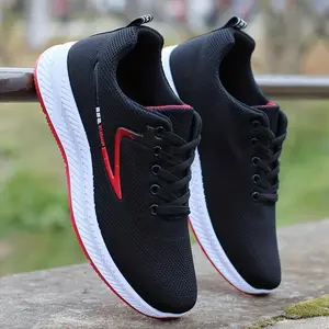 Men's Breathable Mesh Lace-up Running Shoes - Wear-Resistant Athletic Sneakers for Comfortable Performance