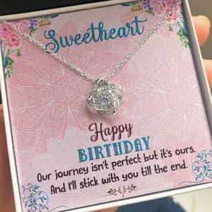 Happy Birthday Sweetheart, Birthday Gift Necklace for Mom, Daughter, Gift Necklace From Dad, Son, Birthday Necklace Gift