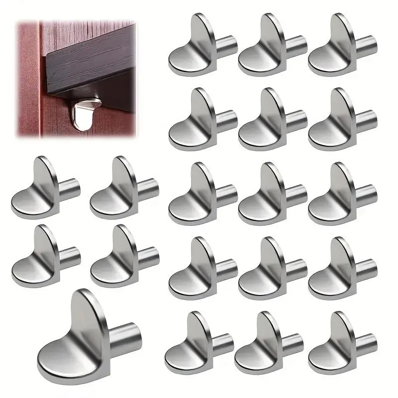 Durable 20-Pack Metal Shelf Support Pegs - Easy Install Cabinet Shelf Brackets for Kitchen, Wardrobe, Closet, Bookshelf - Versatile Shelving Hardware Anchors