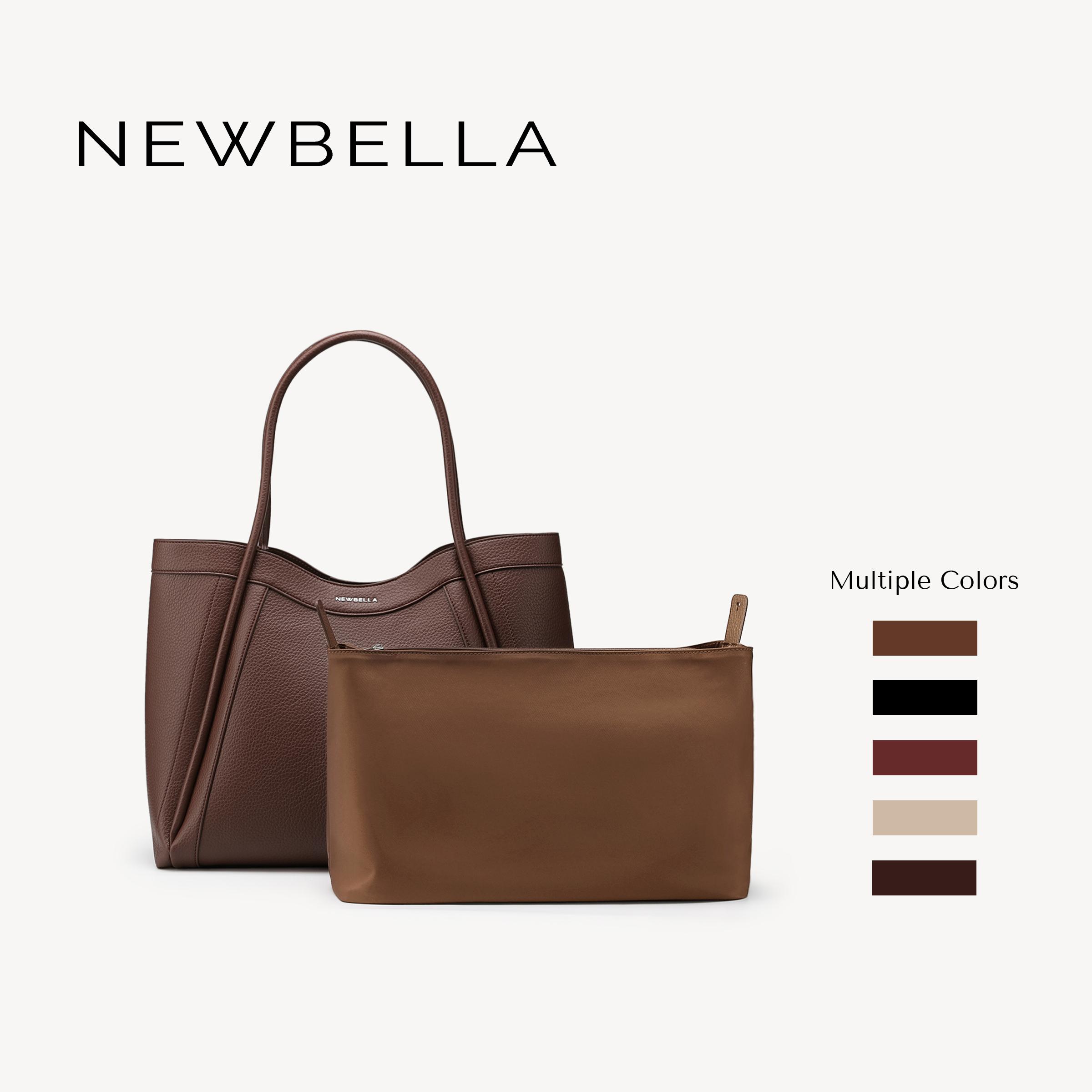 NEWBELLA Kelly L Size 2-PC PU Tote Shoulder Bag - Waterproof Work Bag for Women, Trendy Commuter Solid Color Elegant Purse for Daily Use, Trendy Commuter Bag, Tote Shoulder Bags