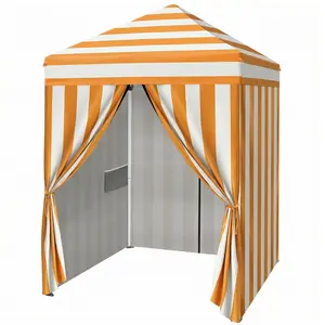 5X5FT Outdoor Canopy with 4 Sidewall  White and Orange