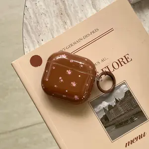 Korean Style Fall Winter Floral Earphone Case for Apple AirPods Pro 3/2/4/3/2, Fashionable Women's Earphone Cover, Simple Design