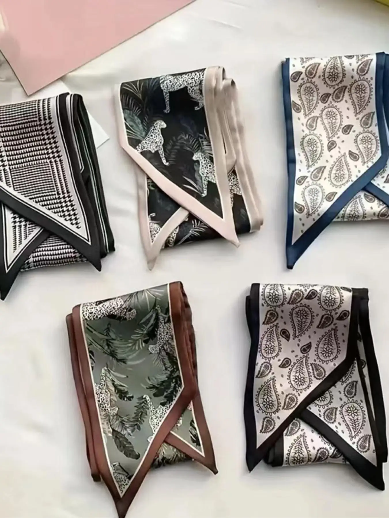 Boho Style Animal & Houndstooth & Paisley Pattern Hair Band, Long Scarves Headband, Multi-use for Daily Life and Vacation, Bandanas