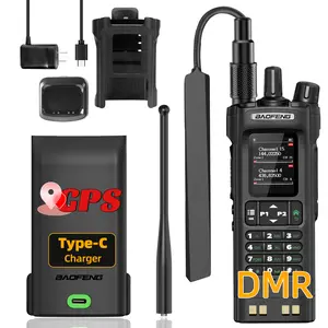 BAOFENG DMR Ham Radio DM32 Rechargeable Long Range DM 32UV Walkie Talkies NOAA Weather Radio with GPS Two Way Radio DM-32 Copy Frequency 2500mAh Battery USB-C Charging with Radio Holster