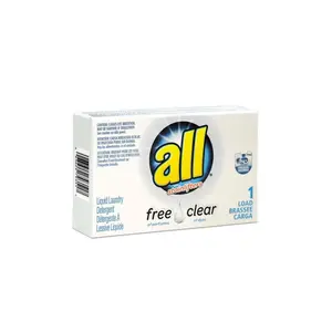 212 MAIN Concentrated High Efficiency Dye-Free Single Portion 1.6 oz Unscented Free-Clear HE Liquid Laundry Detergent Vend Box - R1-2979351, 100 per Case, for Daily Laundry Needs