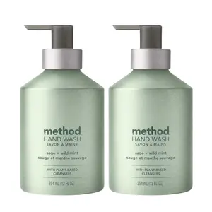 Method Gel Hand Wash, Premium Aluminum Pump Bottle, Sage + Wild Mint, 12 Oz