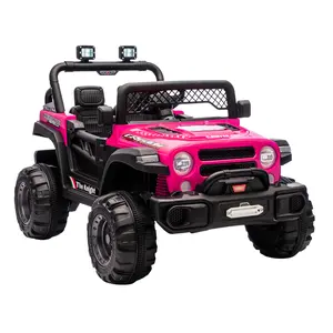 12V Ride on Truck Cars for Kids, Battery Powered Electric Vehicle w/Parent Remote Control, Off-Road Truck with Dual Motors, Wheel Suspension, LED Lights, Storage Space