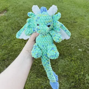 Aero the dragon plush toy, amigurumi, low sew, fantasy