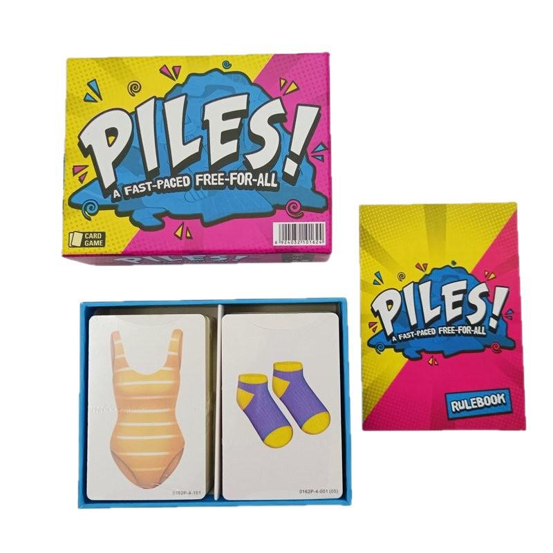 Piles! English Card Game for Folding Clothes - Fast-Paced Free-For-All