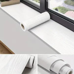 1 Roll, Self-Adhesive Black and White Wood Grain Window Sill Stickers, Waterproof & - Suitable for Furniture, Cabinets, and Threshold Renovation - Realistic Black and White Wood Pattern, Easy to Apply, Window Upgrade, Peel Stick Wallpaper
