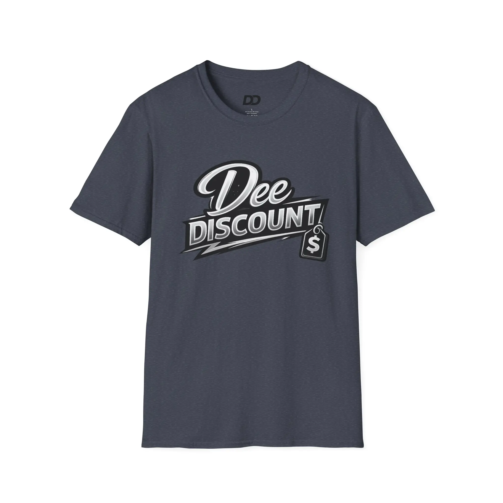 Dee Discount Logo T-Shirt | Retro Script Tag Graphic Dee Discount Logo T-Shirt | Retro Script Tag Graphic