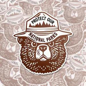 Protect Our Parks Sticker - National Park Conservation Waterproof Vinyl Decal for Laptop, Water Bottle, Car, Journal [INF-A-08-009-01]