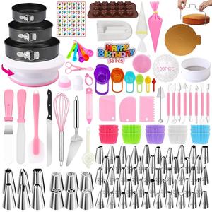 cake decorating tool set, 464pcs/set cake decorating nozzle & cake turntable & cake pan & other accessories, baking supplies for beginners