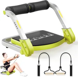 Ab Trainer/Crunch Machine, Ab Workout Equipment, 4 Adjustable Resistance, Sit Up Machine for  Workout, 350 LBS Weight Capacity, Automatic Rebound, Ab Core Machine,Fitness Equipment for Home