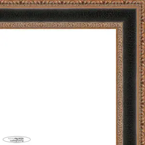 21x28 Ornate Brown Picture Frame - UV Acrylic, Foam Board Backing, Hanging Hardware