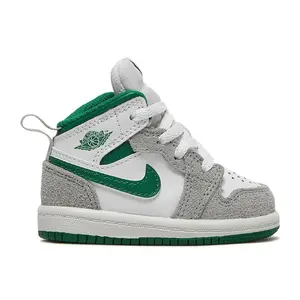 Toddler's Jordan 1 Mid SE White/Pine Green-LT Smoke Grey (DC7250 103)
