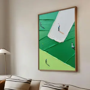 Frameless Golf Theme Sports Decorative Painting, Vibrant Texture Art, Perfect Spring Gift, Modern Style Wall Decoration