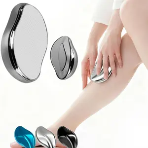 Crystal Natural Body Hair Remover, Pain-Free Gentle Nano Glass Hair Removal Tool, No Shaving Needed Exfoliator, Suitable for Soft Smooth Silky Skin, Silver Color