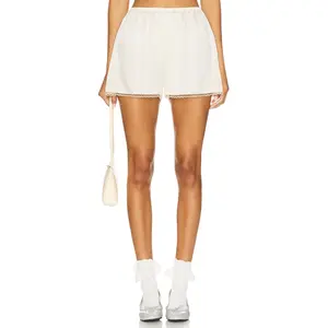 DONNI. Silk Lace Tap Short in Creme