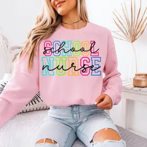 School Nurse Sweatshirt, School RN T-Shirt, Unisex RN Hoodie, Back To School Rn Crewneck, Trendy Registered School Nurse Pullover