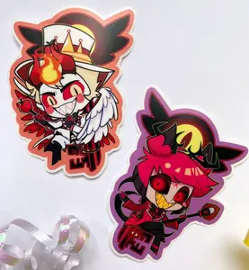 Combo Hazbin Hotel Lucifer and Alastor Stickers, Lucifer sticker, Alastor Peeker Stickers, Hazbin Hotel Stickers, Sticker For Water Bottles, Laptops, Gifts etc.