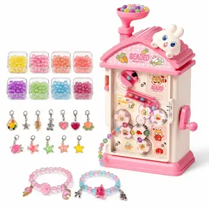 Bracelet Making Kit for Girls 6-12, Jewelry Making Kit with 800 Beads, DIY Bracelet Maker Machine, Built-in Storage & Bead Recycler, Kids Crafts Toy No Batteries Required (Pink)