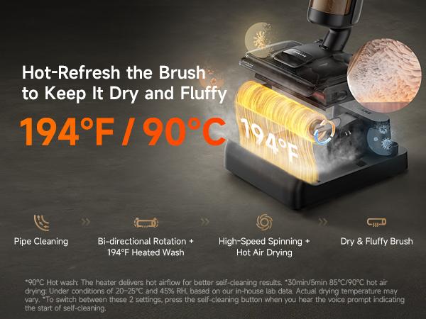 DREAME H12 PRO Series I Wet Dry Vacuum Cleaner, Smart Floor Cleaner Cordless Vacuum and Mop for Hard Floors, One-Step Edge to Edge Cleaning with Hot Air Drying Black