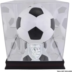 San Jose Earthquakes Mahogany Team Logo Soccer Ball Display Case