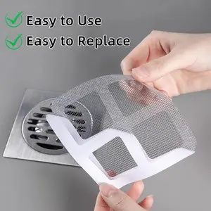 12 Counts Floor Drain Filter Screen, Portable Drain Strainer Cover for Hair Stopper,Sewer Hair Blocking Sticker,Disposable Hair Drain Sticker for Bathroom, Laundry, Bathtub, Kitchen,Sink,Home Bathroom Accessories,Bathroom Gadget, Summer Kitchen Supplies