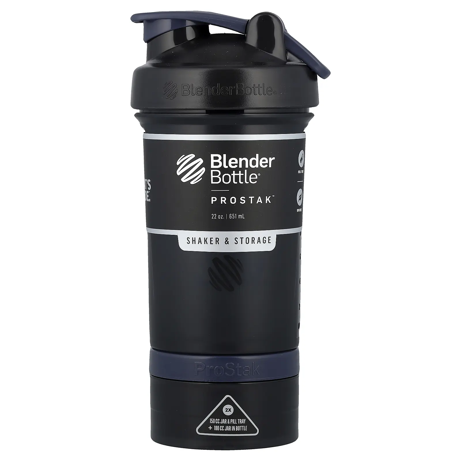 Blender Bottle ProStak™, Shaker & Storage, FC Black, 22 oz (651 ml) Blender Bottle ProStak™, Shaker & Storage, FC Black, 22 oz (651 ml)