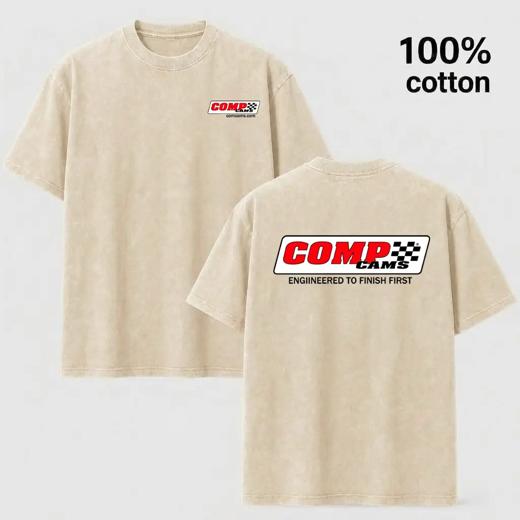 Streetwear Style Comp Cams Racing Logo T-Shirt - Heavyweight Vintage Mineral Wash