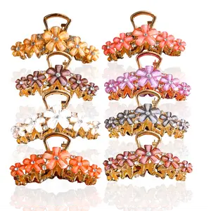 Colorful Flower Metal Claw Clips High Strength Strong Grip Elegant Finish Cute Bright Color