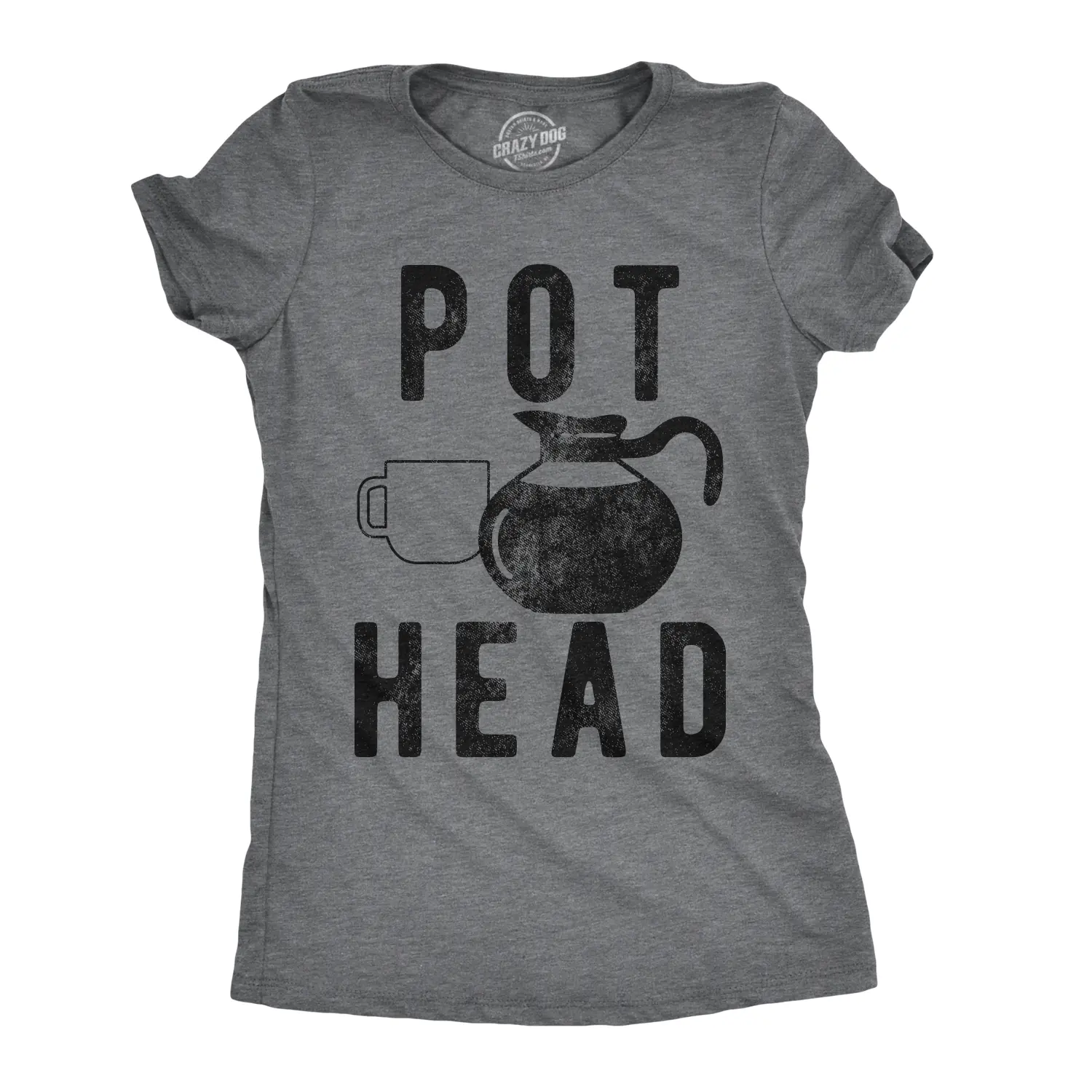 Womens Pot Head T Shirt Funny Coffee Sarcastic Cool Tee Caffeine Tee Funny Womens T Shirts Cute Vintage Fashion Casual Ladies T-Shirt Gift Funny Coffee Top Women's Novelty Tees Dark Grey
