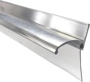 Gordon Glass® Chrome Framed Shower Door Replacement Bottom Deflector with Vinyl Sweep and Pre-applied Mounting Tape - 30" Long