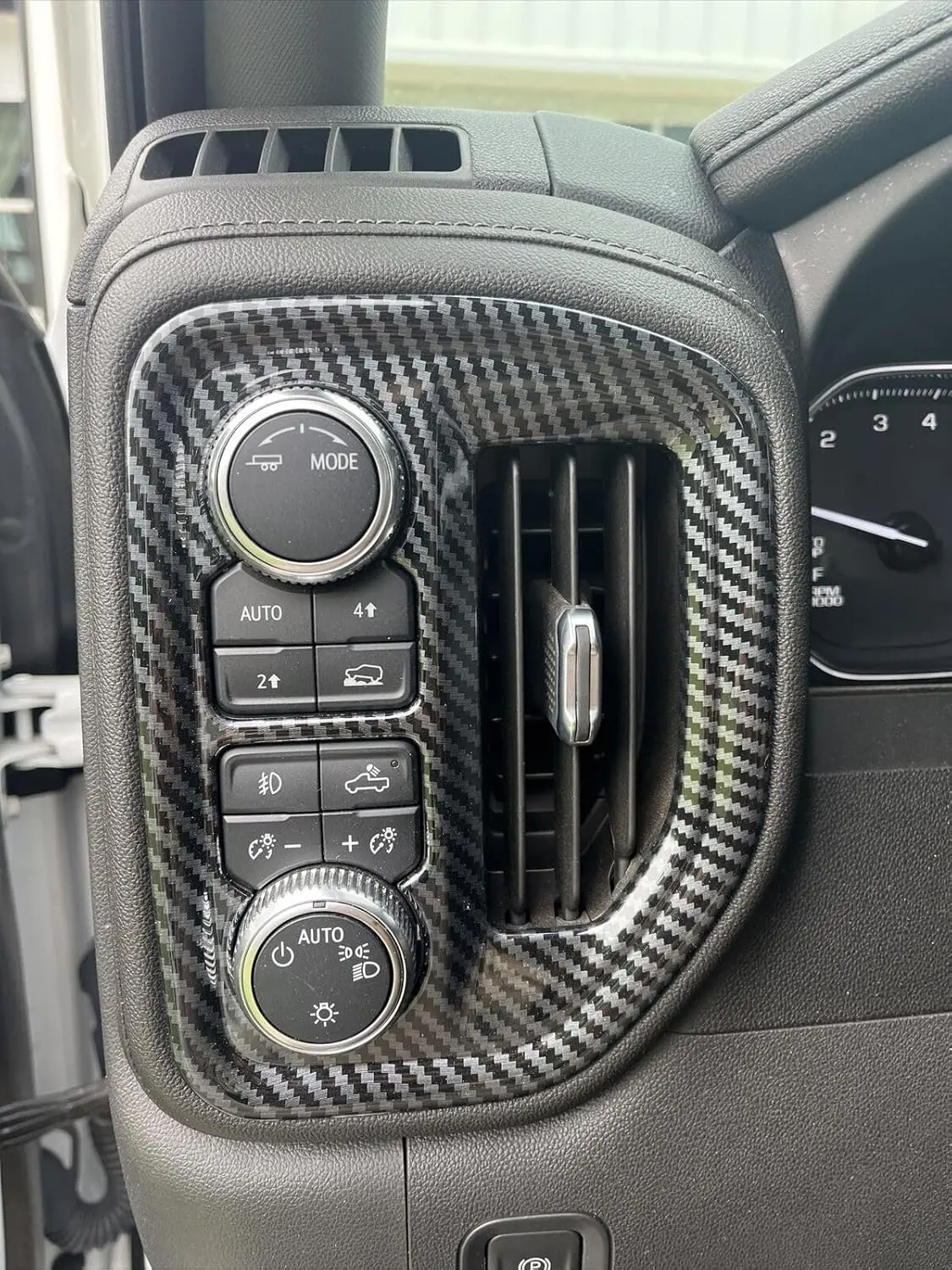 Carbon Fiber Dashboard Vent Trim Plastic Cover, Car Interior Kit, Truck Accessories Fit for Chevy Silverado 1500/2500/3500 & GMC Sierra 1500/2500/3500