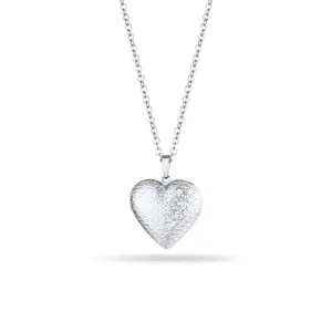 PROSTEEL Wave Heart Pendant Necklace Stainless Steel Vintage Photo Locket Necklaces Jewelry Unisex For Men Women with Gift Box