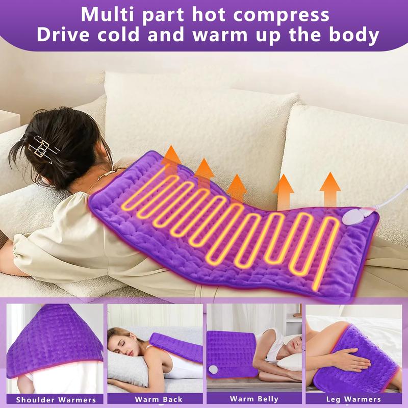 electric heating pad，Portable Heating Pad Relieves menstrual cramps and localized pain Heat therapy pad Quick heating to banish the chill Perfect gift idea Essential for home/office Auto-shutoff feature Three temperature settings Fleece with Heated Massag