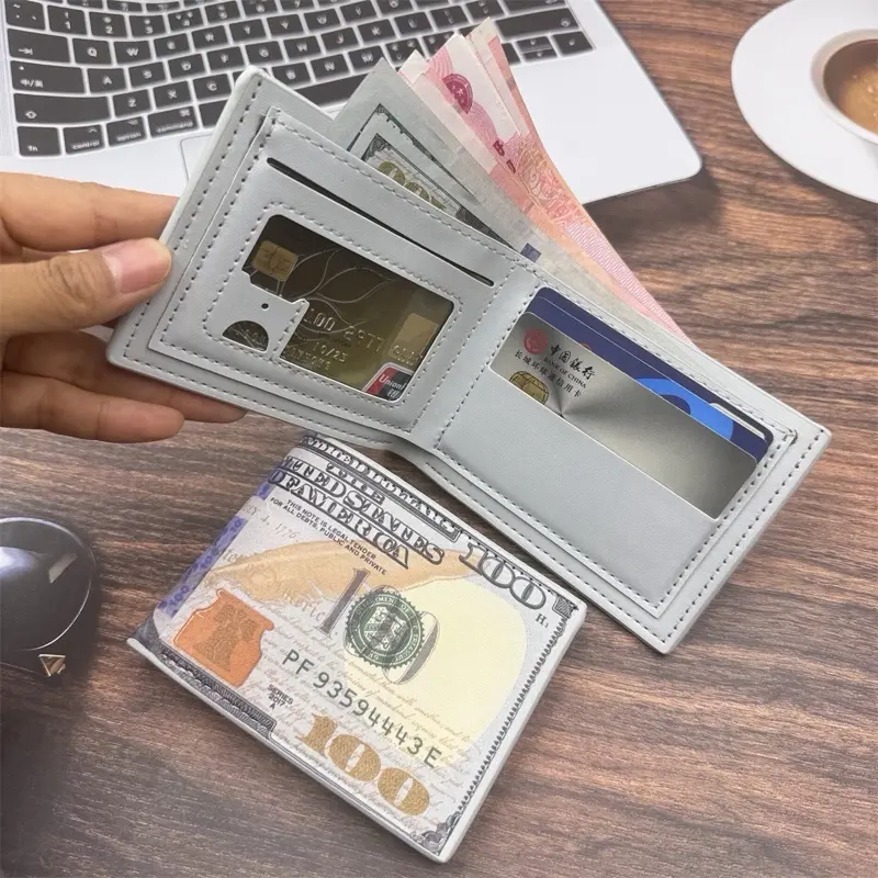 Vintage-style US Dollar Creative Wallet - Realistic Design, Durable Material, Compact Structure
