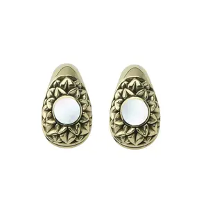 Crux MOP Keyhole Brass Ear Weights