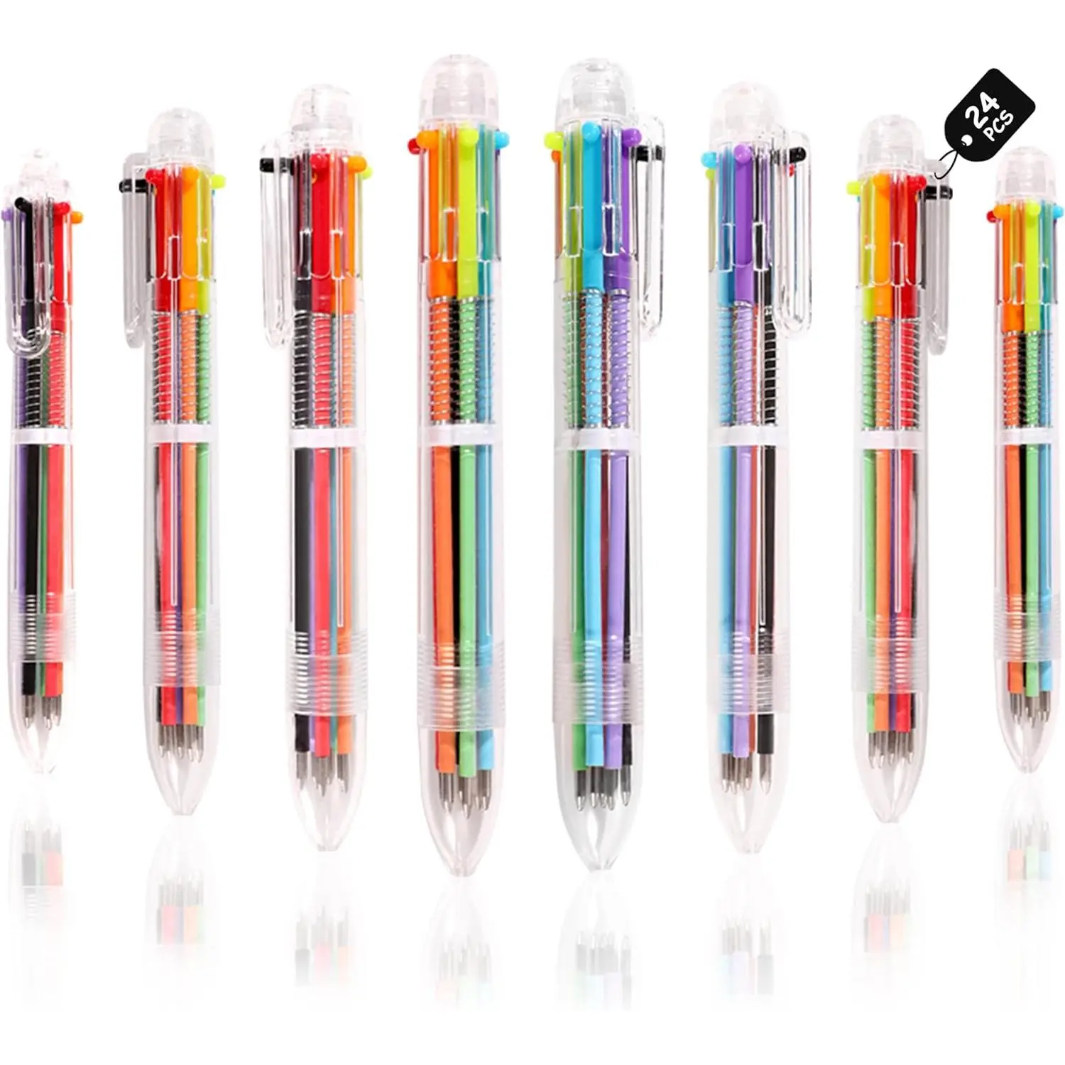 Ballpoint Pens 24 count 0.5mm 6-in-1 Multicolor Ballpoint Pens School Supplies Birthday Party Favors Gifts for  Students