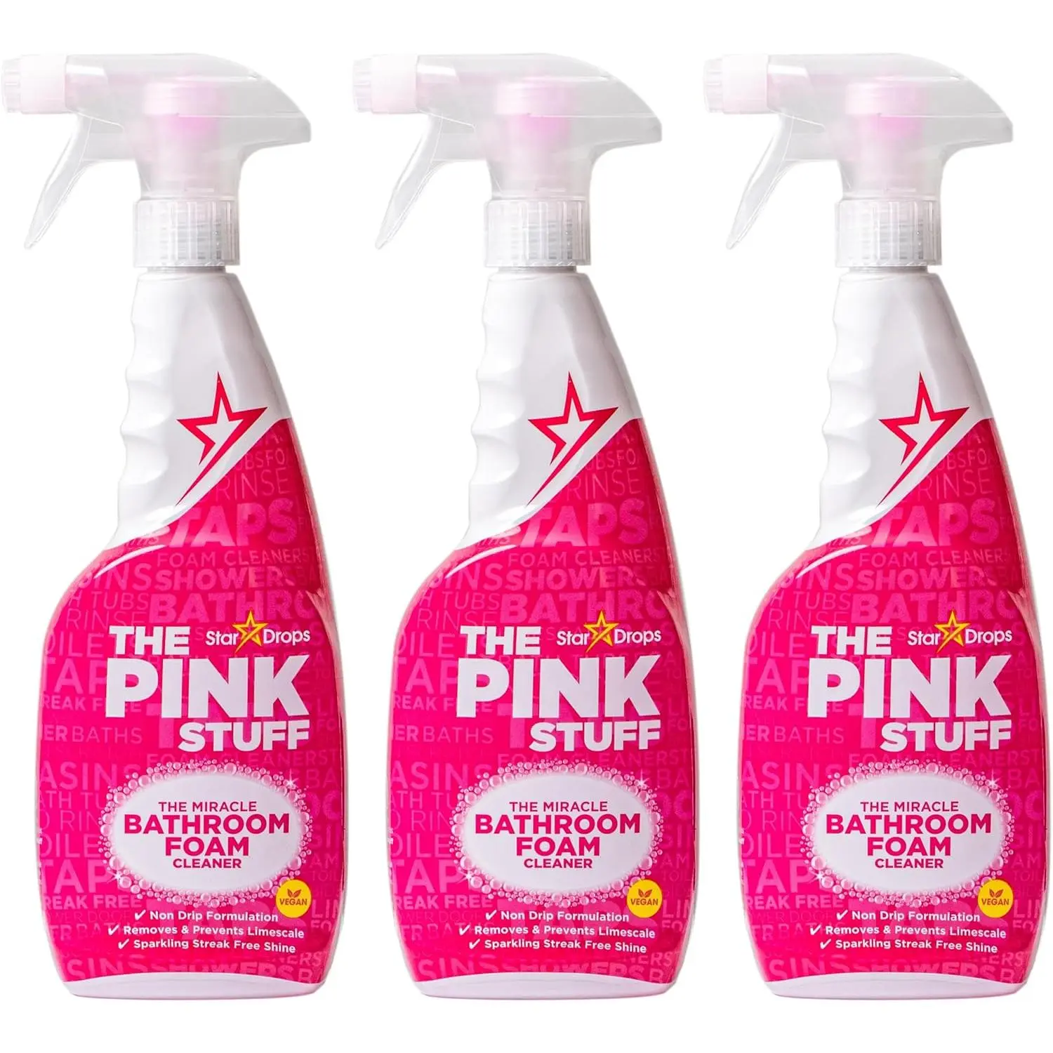 - The Pink Stuff - The Miracle Bathroom Foam Cleaner 750ml 3-Pack Bundle (3 Bathroom Foam Spray)
