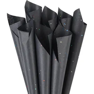 30 Sheets  Bag Tissue Paper, 20 x 14 Inch Tissue Paper for  Bags, Black Glitter Tissue Paper for  Wrap, Pack Bags, Filler Flower, DIY Project, Art Crafts, Birthday Wedding Decor